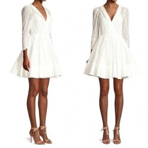 MAJE Ralina Lace Dress in White Full skirt size 2 Medium